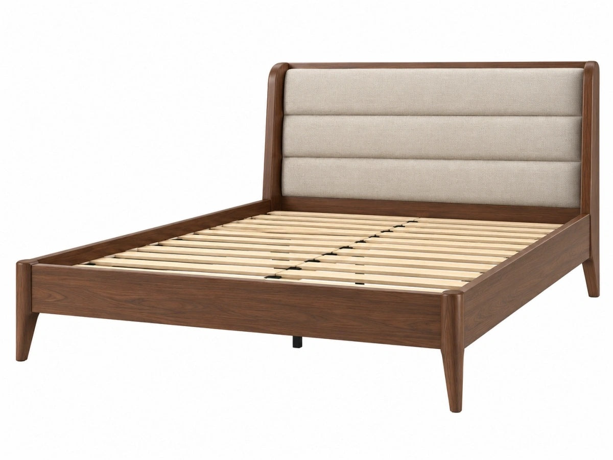 Letto Matrimoniale - 160x200 cm - Legno/Marrone/Beige - Design Moderno