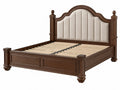 Letto Matrimoniale Legno con Testiera Imbottita Stile Classico