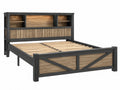 Letto Matrimoniale in Legno Industriale con Ripiani