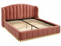 Letto Matrimoniale - 160x200 cm - Velluto Rosa/Oro - Moderno