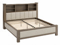 Letto Matrimoniale con Libreria - Legno/Tessuto - Moderno