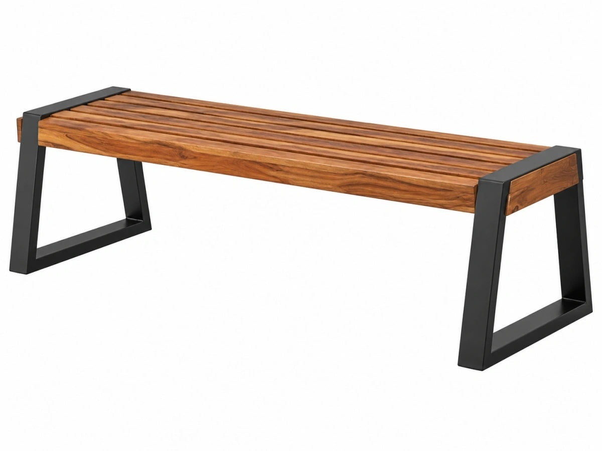 Panca Legno Metallo Minimalista - Arredamento