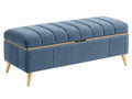 Panca Contenitore - Velluto Blu - Gambe Dorate - Moderna