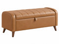 Panca Contenitore 95cm Pelle Sintetica Marrone Moderno