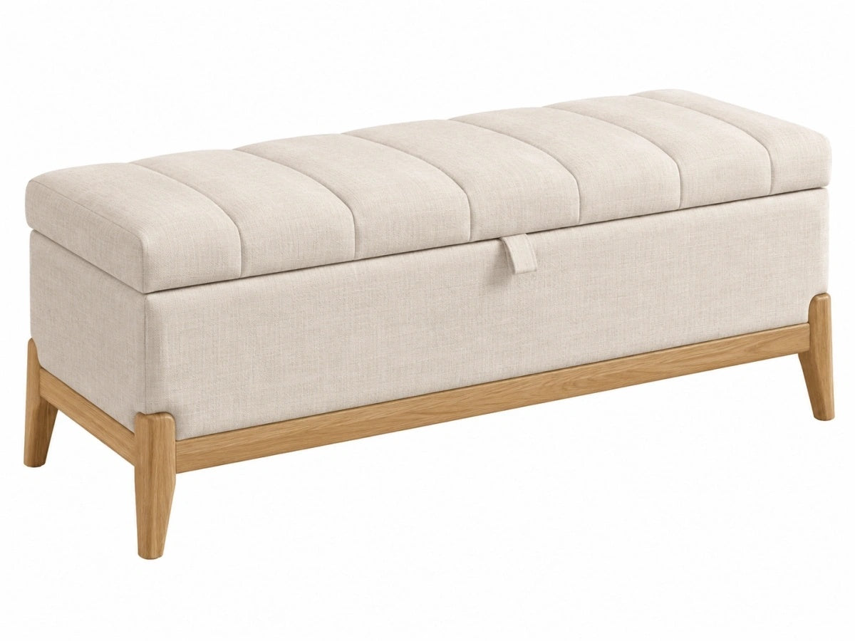 Panca Contenitore - Tessuto Beige - Moderno
