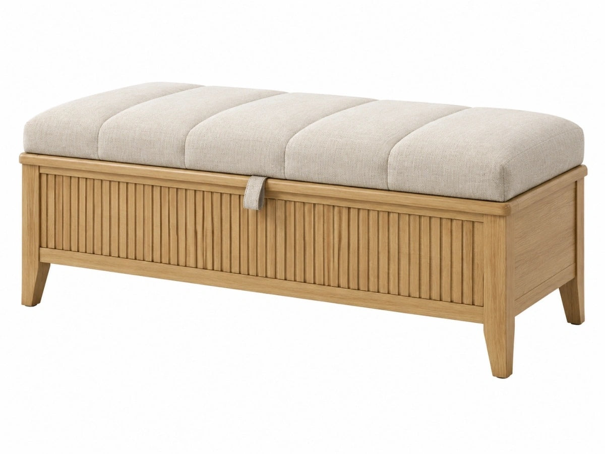 Panca Contenitore in Legno - 100cm Tessuto Moderno
