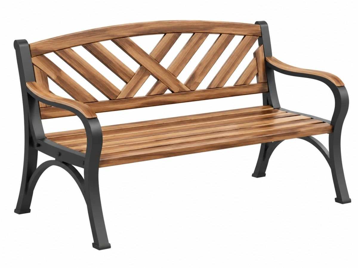 Panchina da Giardino Legno-Metallo Stile Classico