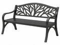 Panchina da Giardino in Metallo - Ornamento Vegetale - Nero