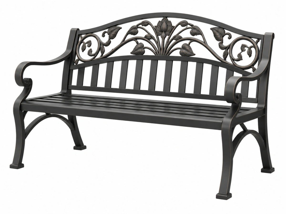 Panca Metallo Nero - Giardino Decorativa
