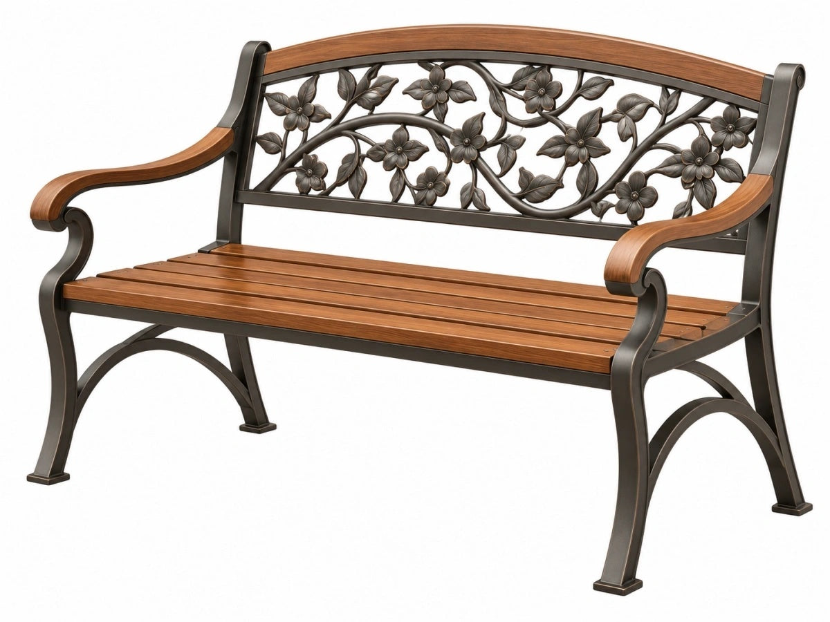 Panca da Giardino - Metallo e Legno - Stile Decorativo