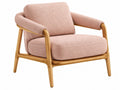 Poltrona Imbottita Tessuto Rosa - Moderno Relax Soggiorno
