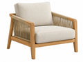 Poltrona in Legno - Tessuto Crema - Design Moderno per Interno/Esterno