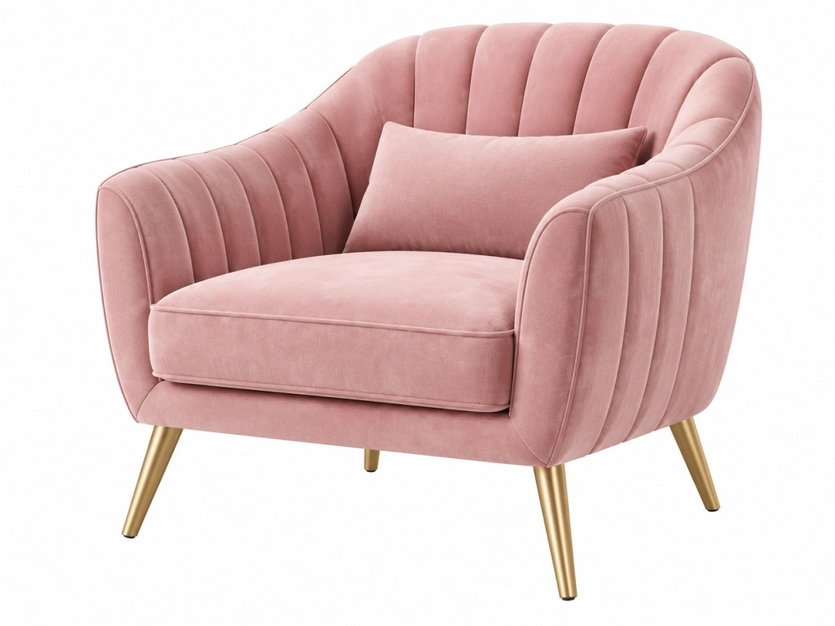 Poltrona in Velluto - Rosa - Design Moderno