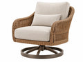 Poltrona Girevole Rattan Rivestimento Tessuto